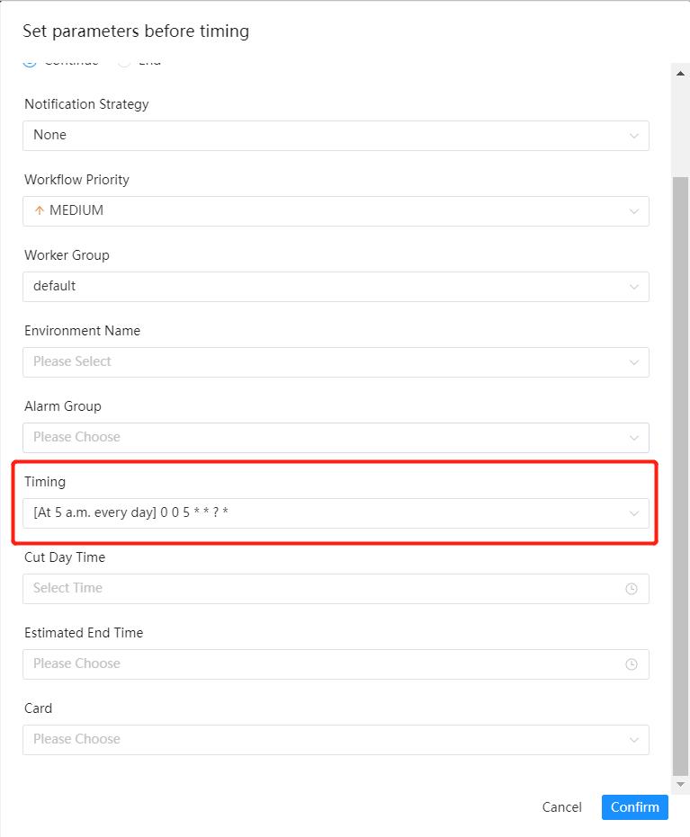 workflow-configuredTiming